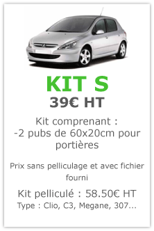 Kit de marquage voitures compactes